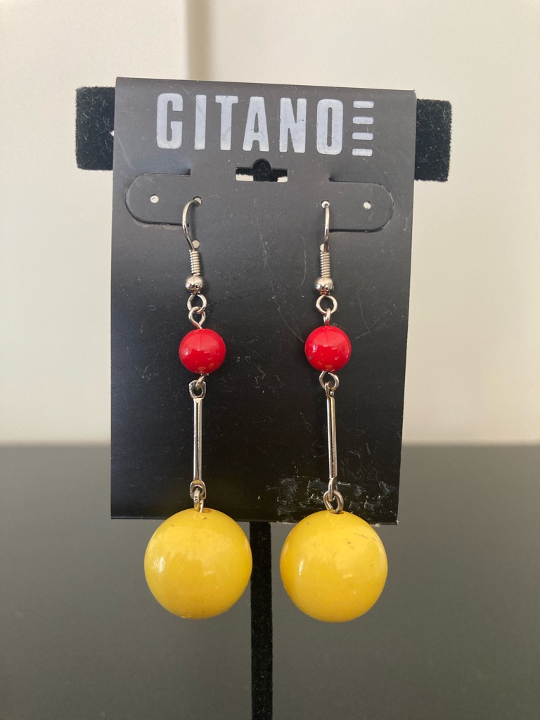 Gitano Red And Yellow Drop Bead Earrings